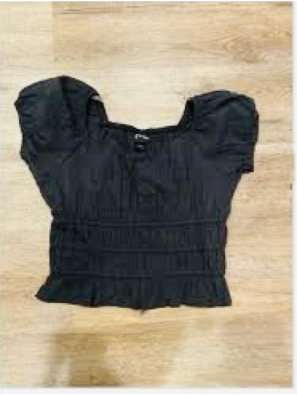 Art Of Class Black Puff-Sleeve Crop Top